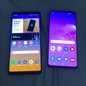 Samsung Galaxy Note 9 and Samsung galaxy s10